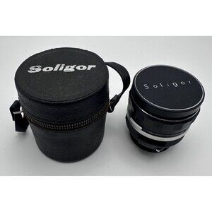 Soligor Wide-Auto 28mm f/2.8 Camera Lens Vintage Manual Focus Case